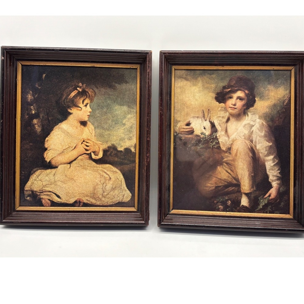 Vintage Boy With Rabbit And Age Of Innocence 1791  Framed Pics